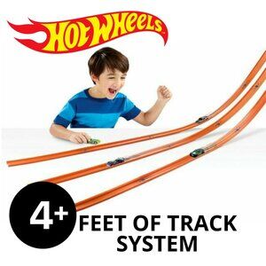 Set 2 Hot Wheels New Track 2 x 24 in Straight Track Pieces Connectors mq 4 feet